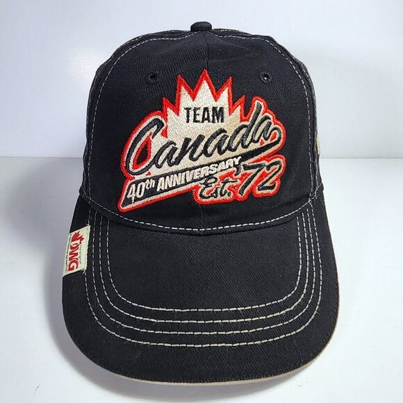 Team Canada 40th Anniversary Hat Cap Russia 2014 Hockey Hook & Loop Black - Picture 1 of 9